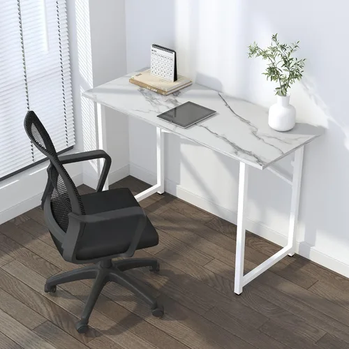 Vista 19 de Escritorio plegable de 47 pulgadas, no requiere montaje, mesa de oficina en casa, escritorio de campamento para computadora de juegos, color beige