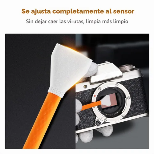 Vista 4 de K&F CONCEPT Hisopos de Limpieza de Sensor Micro Cuatro Tercios 4/3 de 12mm (0.47 pulgadas)*10 + Limpiador de Sensor de 20ml (0.7 fl oz), Kit