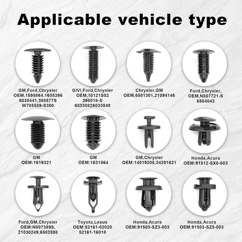 Vista 4 de Juego de 240 sujetadores de remaches de plástico para automóvil, clips de retención de automóvil, kit de sujetadores de plástico con herramienta