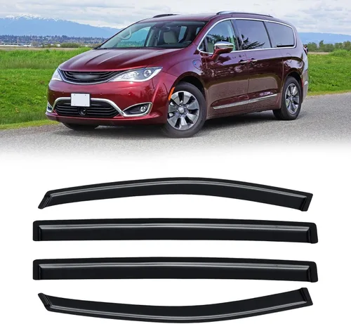 Vista 20 de Visor de ventana para Toyota Tacoma de cabina doble 2005-2015, protectores de lluvia de canal abierto, deflector de ventilación, protector solar