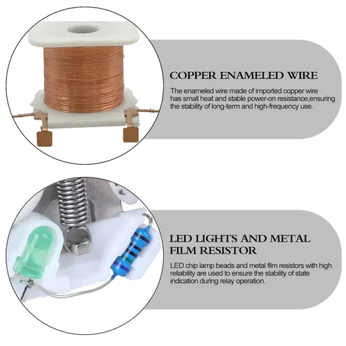 Vista 4 de Relé de potencia electromagnética, bobina de relé de CA de 8 pines de 10 amperios y 24 V con base de enchufe, indicador LED, DPDT 2NO 2NC - MY4NJ