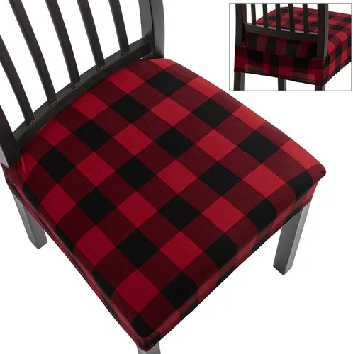 Vista 31 de SearchI Fundas de asiento para sillas de comedor elásticas, juego de 4, suaves, extraíbles, lavables, fundas protectoras de asiento para sillas