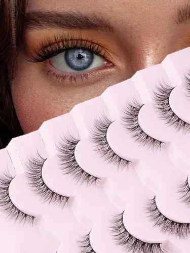 Vista 19 de Pestañas postizas de aspecto natural, finas, de 15 mm, paquete de pestañas con banda delgada de 0,1 mm, curvatura C, pestañas postizas rizadas 3D