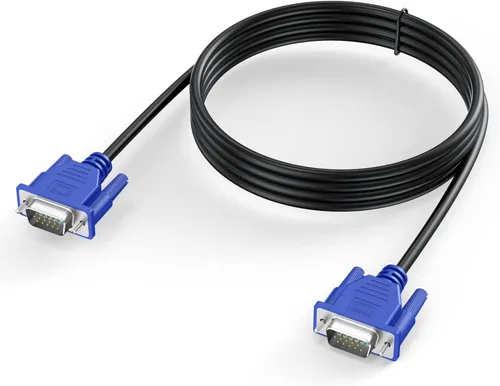 Vista 4 de Cable VGA a VGA de 6 pies, VGA a VGA para monitor de computadora, cable de computadora 1080P Full HD macho a macho, cable blindado HD15, cable