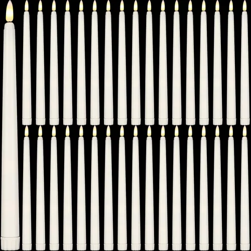Vista 7 de Reginary 36 Piezas Velas Cónicas Sin Llama Operadas por Batería a Granel 11" Luces de Plástico LED Candeleros Velas de Ventana para Cumpleaños Boda