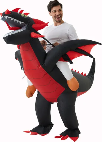 Vista 2 de Inflatable Dragon Costume Halloween Inflatable Blow-up Costume for AdultsManChristmas Party