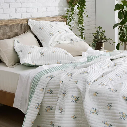 Vista 6 de Bedsure - Colcha floral tamaño King, ropa de cama reversible con estampado botánico de flores primaverales, colcha ligera, colcha de microfibra
