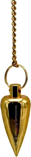 Vista 45 de Péndulos de metal curativos de Amazing Gemstone para adivinaci��n, cúpula dorada de acero de cobre de alta energía, péndulo de bronce, péndulos