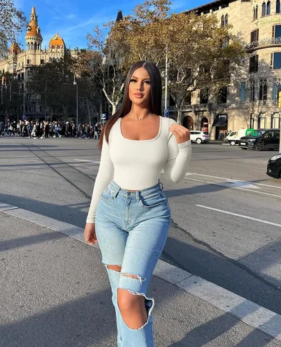 Vista 6 de OQQ Camiseta corta de 2 piezas para mujer, manga larga, cuello cuadrado, ropa interior, elástica, ajustada, para mujer