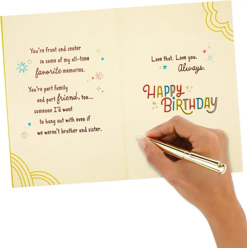 Vista 6 de Hallmark Tarjeta de cumpleaños para hermano de hermana (Cheers to You)