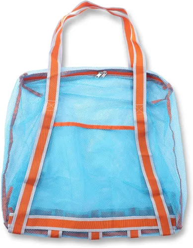 Vista 2 de LEAFOREST Bolsa de playa grande con cremallera, bolsa de malla ligera para juguetes de arena de piscina Azul