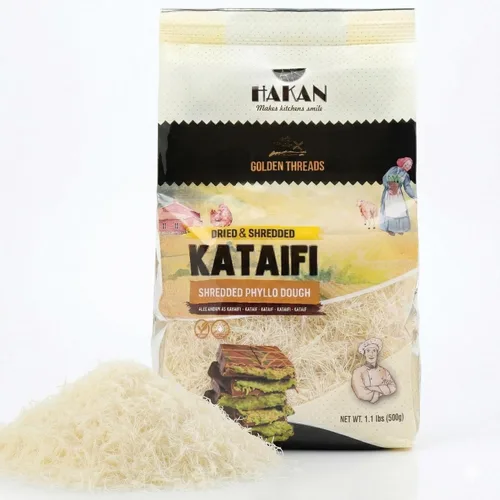 Hakan Kataifi Masa filo en tiras, Pasta para pastel de Kataifi, Kadayif para Barra de Chocolate Dubai con Pistacho, Knafeh, Kunafa, Masa para