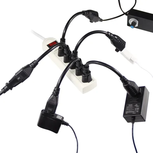 Vista 5 de KUNCAN Cable de extensión de alimentación corto – 8 pulgadas, 3 clavijas, protector de toma de tierra 16AWG/13A, cable de alimentación resistente