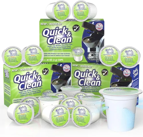 Vista 6 de Quick & Clean [6-Pack] Cápsulas de limpieza Keurig - Cápsula limpiadora K Cup para Keurig - Compatible con máquina de café 2.0, elimina manchas,