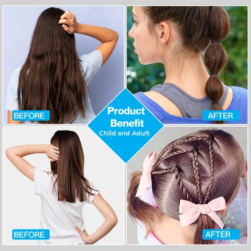 Vista 4 de OIG Brands 1500 soportes para cola de caballo, bandas de goma sin daños para bebés y niñas pequeñas, elásticos para el cabello pequeños de 1 pulgada