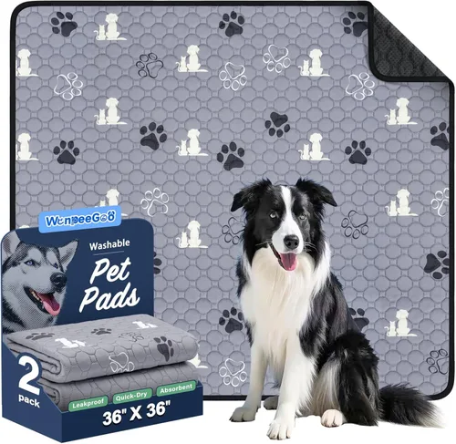 Vista 16 de WanpeeGoo Almohadillas lavables para orina para perros, paquete de 4 almohadillas absorbentes reutilizables para entrenamiento de perros