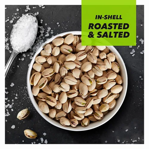 Vista 3 de Wonderful Pistachos con cáscara, nueces tostadas y saladas, bolsa de 8 onzas, aperitivo saludable, aperitivo proteico, elemento básico de la despensa