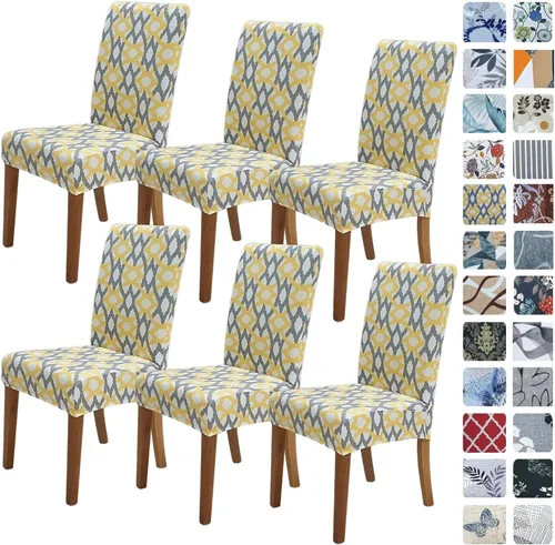 Vista 58 de SPRINGRICO Juego de 4 fundas elásticas para sillas de comedor de Navidad, fundas para sillas Parsons de cocina, fundas de asiento extraíbles