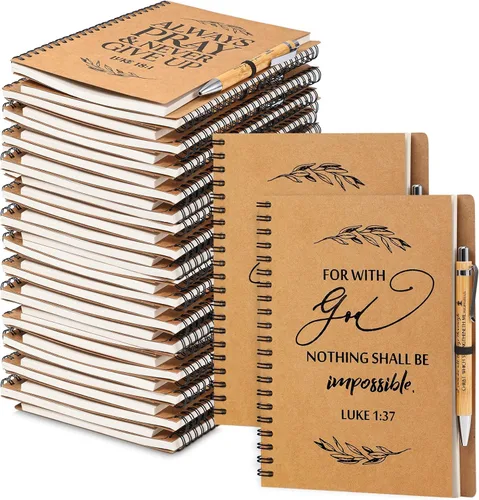 Kosiz Juego de 20 unidades / 10 unidades de regalo cristiano para el Día de la Madre, cuaderno en espiral A5 a granel de 5.5 x 8.3 pulgadas, diario