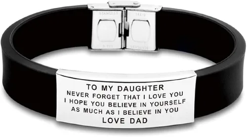FALOGIJE to OurMy Daughter - Pulsera con citas inspiradoras de amor