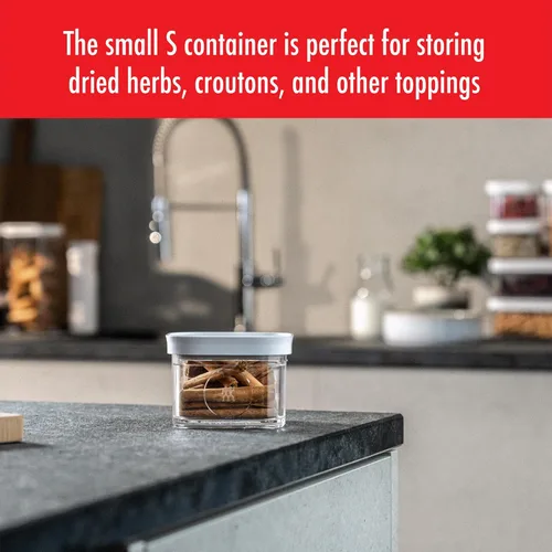 Vista 2 de ZWILLING Fresh & Save - Caja de plástico, recipiente hermético para almacenamiento de alimentos secos, cubo pequeño, contenedor S, 0.34 cuartos