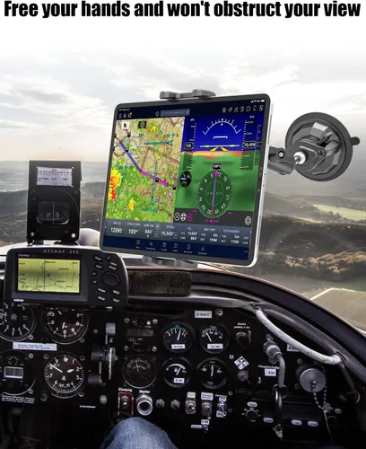 Vista 4 de Charchendo Pilot Tablet Mount [Upgraded Multi-Angle Adjustable Metal Arm], Aviation Cockpit Tablet Holder with Super Suction Cup, Fits iPad Pro