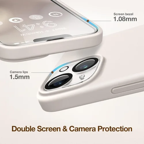 Vista 4 de GONEZ Funda magnética para iPhone 14, compatible con Magsafe, con protector de pantalla + protector de cámara, forro de microfibra antiarañazos