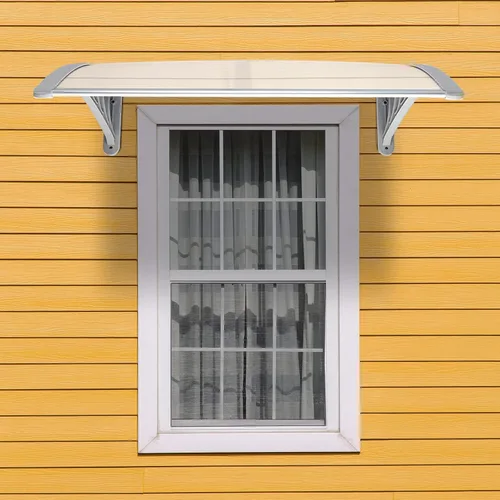 Vista 5 de Toldo para ventana, toldo de policarbonato moderno para patio, cubierta para puerta de ventana, para lluvia, nieve, protección de luz solar, hoja