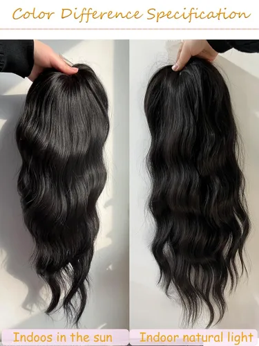 Vista 6 de PANEWAY Toppers de pelo de 7 x 7 pulgadas para mujeres con cabello fino, pelucas de 20 pulgadas para mujer, 1B