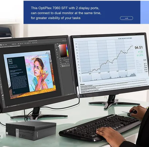 Vista 4 de Dell OptiPlex 7060 Windows 11 Pro - Computadora de escritorio SFF, Intel 8ª generación i5-8500 Hexa Core, 32 GB DDR4 Ram 512 GB NVMe M.2 SSD, AX210