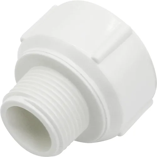 Vista 4 de Reductor de manguera de jardín de PVC Acoplamiento de buje hembra 1/2 "macho a 3/4" hembra adaptador de rosca conector a accesorios de tubería blanco