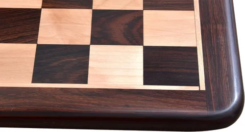 Vista 4 de CHESSBAZAAR Juego de mesa de ajedrez de 21", tablero de ajedrez de madera solo en palisandro indio - cuadrado de 2.165 in
