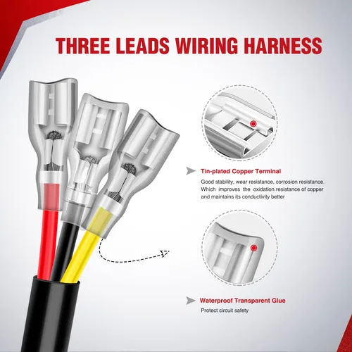 Vista 7 de Nilight 2 extensiones de arnés de cableado de 16 AWG de 10 pies para 6 modos de barra de luz blanca y ámbar, juego estroboscópico y enchufe, 3