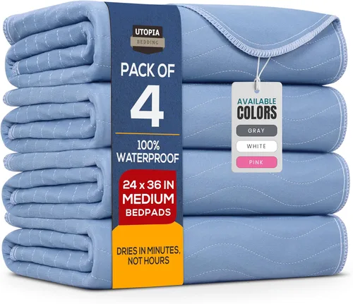 Vista 14 de Utopia Bedding Almohadillas lavables reutilizables 18" x 24" (Paquete de 4), almohadillas de cama impermeables de alta absorción para incontinencia