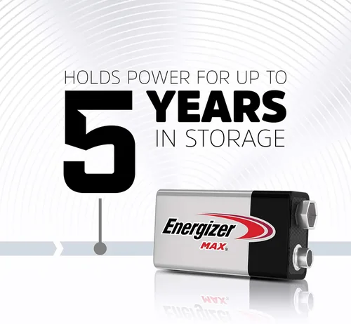 Vista 8 de Energizer Baterías MAX de 9 V (paquete de 2), pilas alcalinas de 9 voltios. El embalaje puede variar