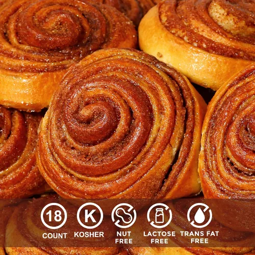Vista 3 de Rollos de Canela para el Desayuno 18 Pasteles Envueltos Individualmente Pasteles de Canela para Bocadillos Bocadillos para el Café