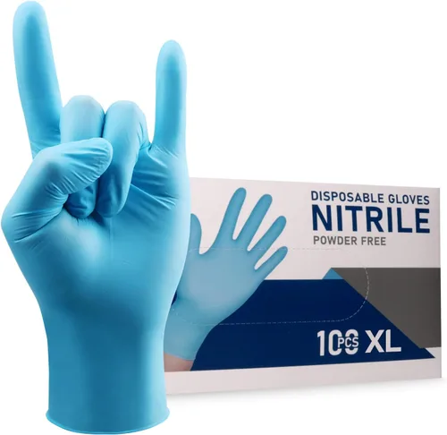 Vista 14 de Wostar Guantes desechables de nitrilo sin polvo y látex, guantes de examen de nitrilo desechables no estériles de 4 mil para pantalla táctil