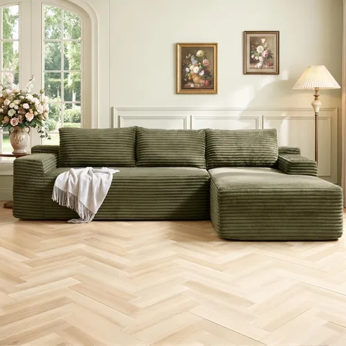 Vista 28 de Sofá modular de 110 pulgadas, sofá modular Cloud con asiento profundo, sofás tapizados sin hueso para sala de estar, sofá modular moderno
