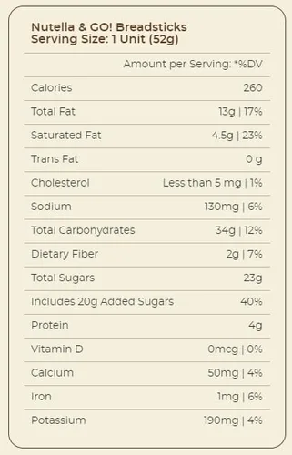 Vista 2 de Nutella & GO! - Crema de avellana y cacao con palitos de pan, paquete de aperitivos, 1.8 onzas cada uno, paquete de 8 / Nutella & GO! Avellana