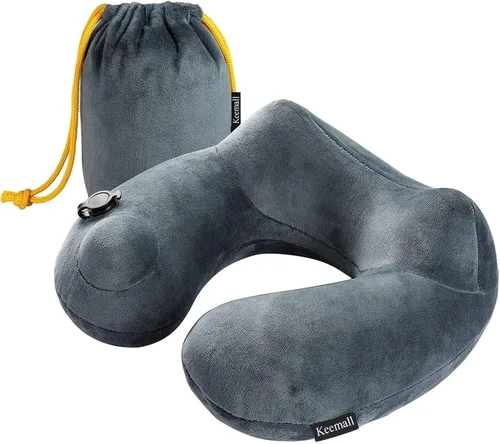 Vista 11 de Keemall Almohada de Cuello de Coche Inflable, Almohada de Reposacabezas de Coche Inflable Suave para Asiento de Conducción con Correa Ajustable Negro