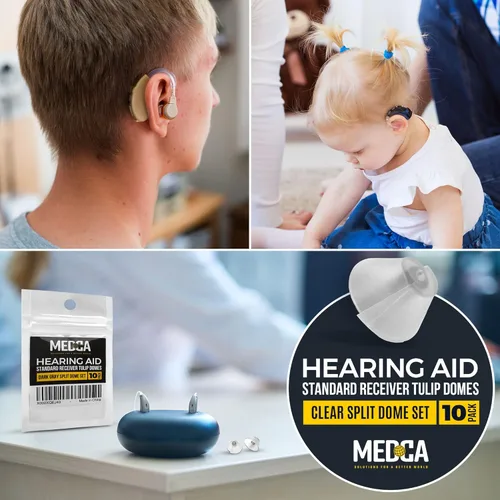Vista 8 de MEDca Receptor estándar para audífonos con forma de tulipán, compatible con GN Resound Sure Fit, 10 unidades universales de repuesto de punta