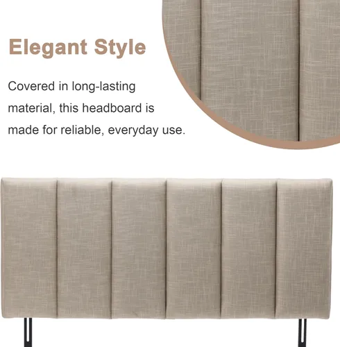 Vista 13 de HAOBO Home Cabeceros tapizados plegables Queen/Full de lino con ajustes de altura