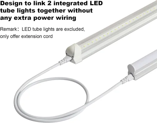 Vista 5 de Cables de extensión de 3 pies T5 T8 Cable de alimentación de cable de lámpara, conector LED de doble extremo hembra, cable de conexión de lámpara