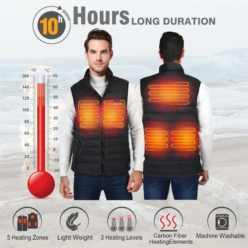 Vista 2 de LEAPSEE Heated Vest for Men Women with Battery Pack Included, Lightweight Smart Heating Vest, Heated Jackets Rechargeable