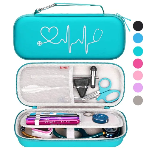 Vista 14 de BOVKE Funda para estetoscopio 3M Littmann Classic III/Lightweight II S.E/Cardiology IV Diagnostic/MDF Acoustica Estetoscopios, bolsillo de malla