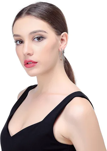 Vista 6 de Jstyle 4 Pairs a Set Stainless Steel Teardrop Hoop Earrings for Womens