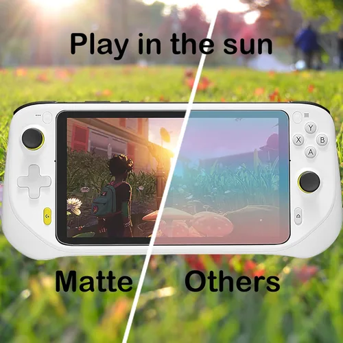 Vista 2 de Protector de pantalla de vidrio templado mate compatible con Logitech G Cloud, antirreflejos, paquete de 2 unidades diseñado para consola portátil G