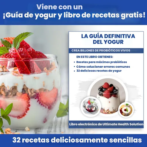 Vista 5 de Ultimate Yogurtera de Probióticos con Tiempo y Temperatura Ajustable - Produce Trillones de Probióticos Vivos con Dos Contenedores de 1 Quart
