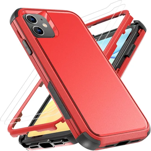 Vista 9 de YmhxcY Funda para iPhone 12 y iPhone 12 Pro, a prueba de golpes, a prueba de caídas, a prueba de polvo, a prueba de caídas, 3 capas, duradera, funda