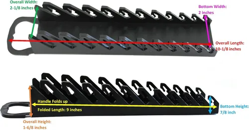 Vista 3 de Kit de bandeja organizadora de 11 herramientas para llaves rechonchas o de línea (kit de 2 piezas, negro y azul)